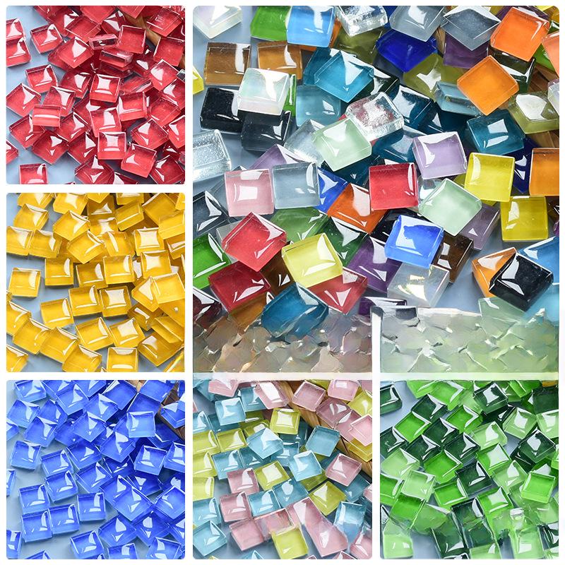 450pcs 1cm Colorful Crystal Glass Mosaic Tiles for Creative DIY Children's Art