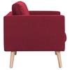 3 Seater Sofa Fabric Burgundy Red