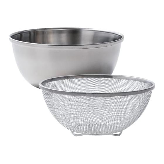 Wahei Freiz Niigata Tsubamesanjo Stainless Steel Colander & Bowl 21cm 18-8 Stainless Steel Colander Cooking Bowl Durable Sturdy Made in Japan