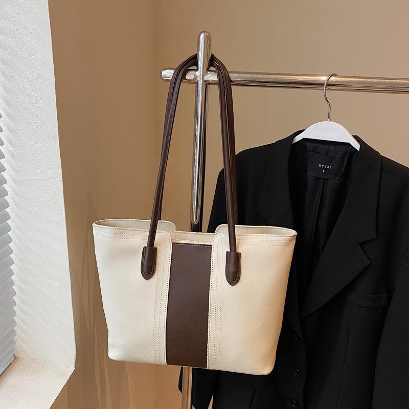 Simple High-end Bag Women's New Versatile Commuter Shoulder Bag College Students Class Tote Bag Large Capacity