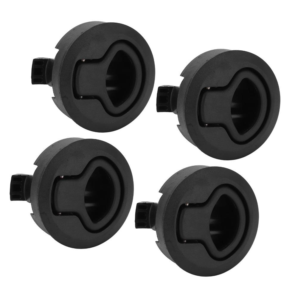 4PCS Boat Cabinet Hardware 61mm/2.4in Marine Flush Pull Slam Latch Black Round Ring Lock Flush Pull Slam Latch Yachts Use