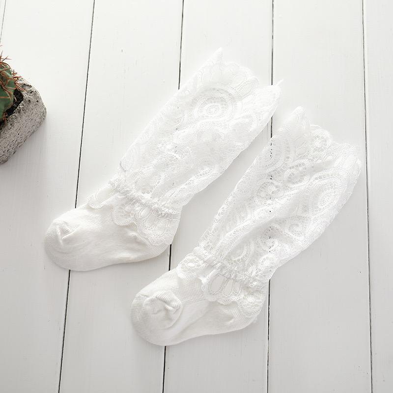 Princess Lace Floral Baby Socks for Girls Toddler Cute White Ruffles Kid Socks Kids Dancing Socks Casual Infant Foot Socks