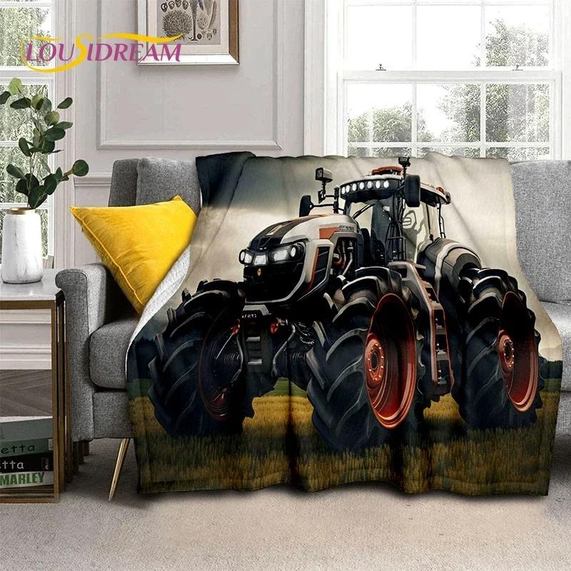 Retro Tractor Car 3D Truck Soft Flannel Blanket for Beds Bedroom Sofa Picnic ,Throw Blanket for Cover Outdoors Leisure Gift