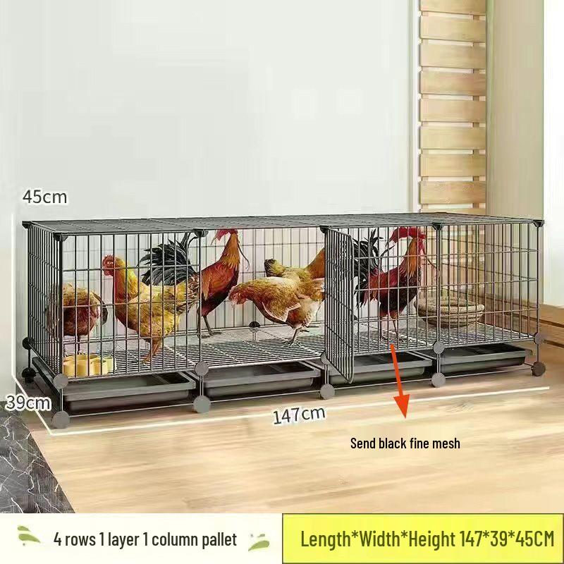 Large Iron Chicken Coop & Rabbit Cage for 20 Birds, 3-Layer, Indoor/Outdoor with Automatic Waste Cleaning
