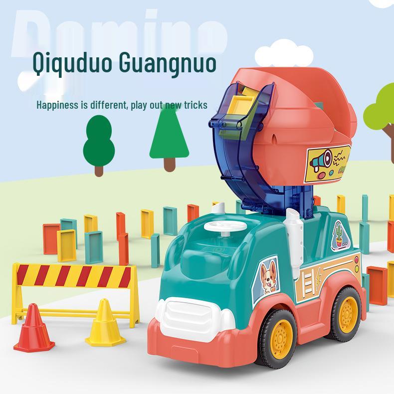 

Domino Automatic Dispensing Engineering Vehicle: Educational Electric Building Block Toy for Kids 102 Dominoes
