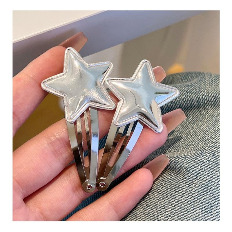 

2 шт./компл. модная заколка для волос для маленьких девочек, блестящая сверкающая шпилька с пятиконечной звездой для детских головных уборов