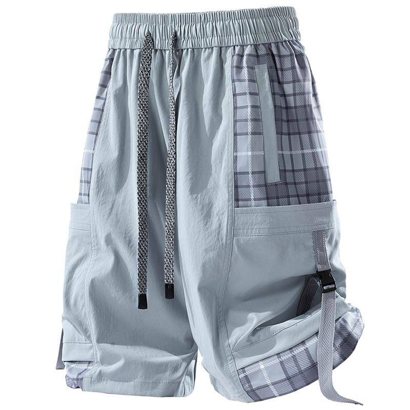 

Summer Cropped Trousers Men Multi Pocket Streetwear Camouflage Cargo Shorts Men Clothing Overalls European American Style Shorts XL світло-сірий колір
