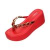 Women Bohemian Platform Wedge Sandals Rhinestone Thick Sole High Heel Slip On Summer Footwear Fashion Style