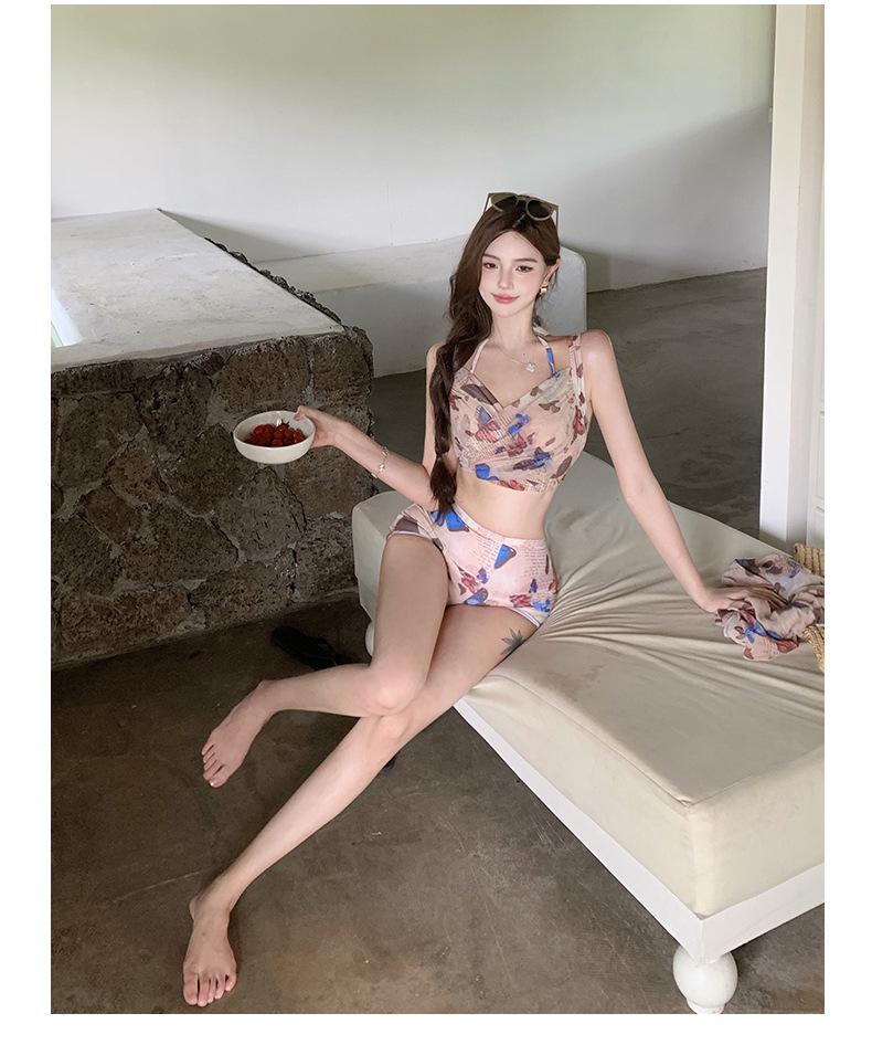 Women's 2025 Four-Piece Swimsuit Set: Long Sleeve Bikini & Maxi Dress for Seaside Vacations