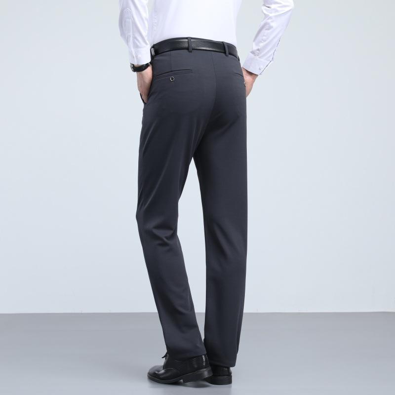 Spring and Autumn Men's Casual Pants Loose Straight Men's Pants Middle-aged Summer Thin Non-ironing Elastic Pants Men's Business Pants