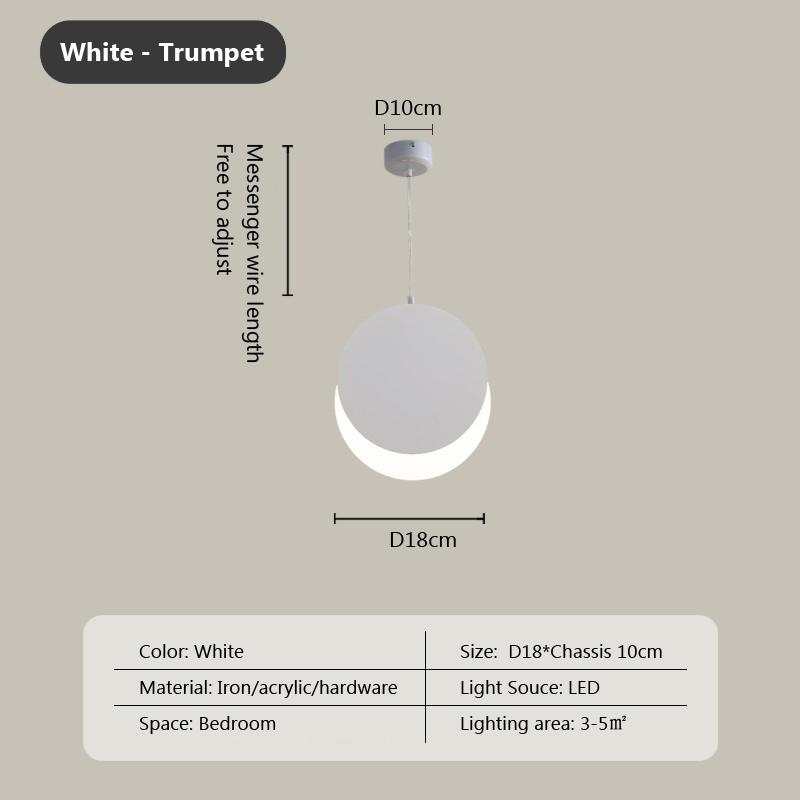 Modern Creative LED Pendant Light For Home Indoor Decor Living Dining Room Bedroom Bedside Hanging Lamp Lustre Round Black Light