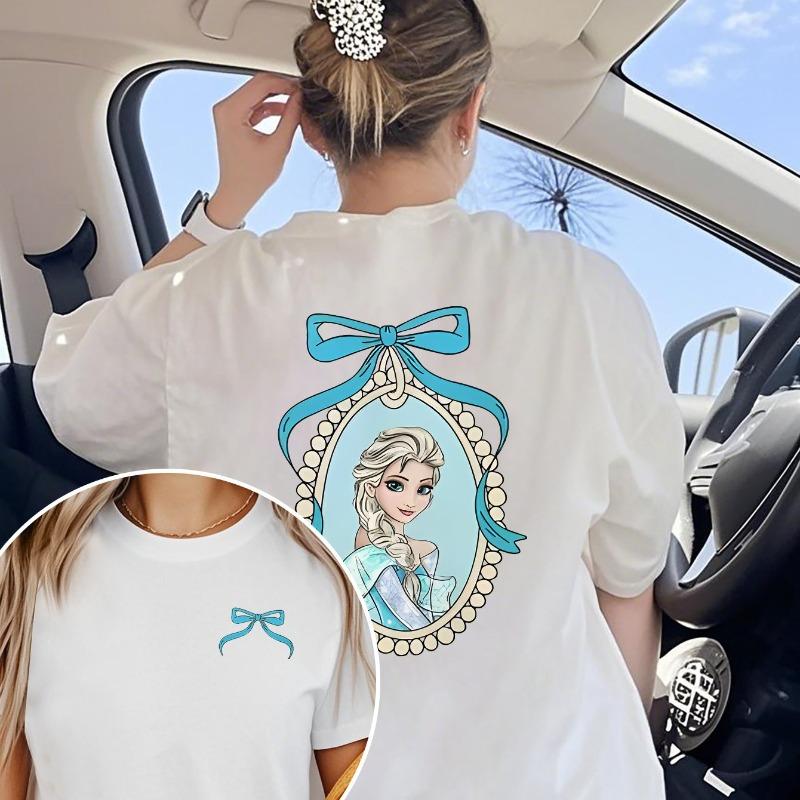Frozen Princess Elsa Anna Womens Four Seasons Unisexs and Womens Pure Cotton Casual Fashion Retro Clothing