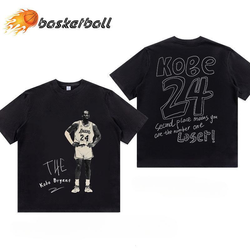 Letné bavlnené tričká Streetwear kvalita Basketbal Kobe Bryant Grafika Potlačené Voľné Nadrozmerné Tričká Topy Pánske tričko Unisex