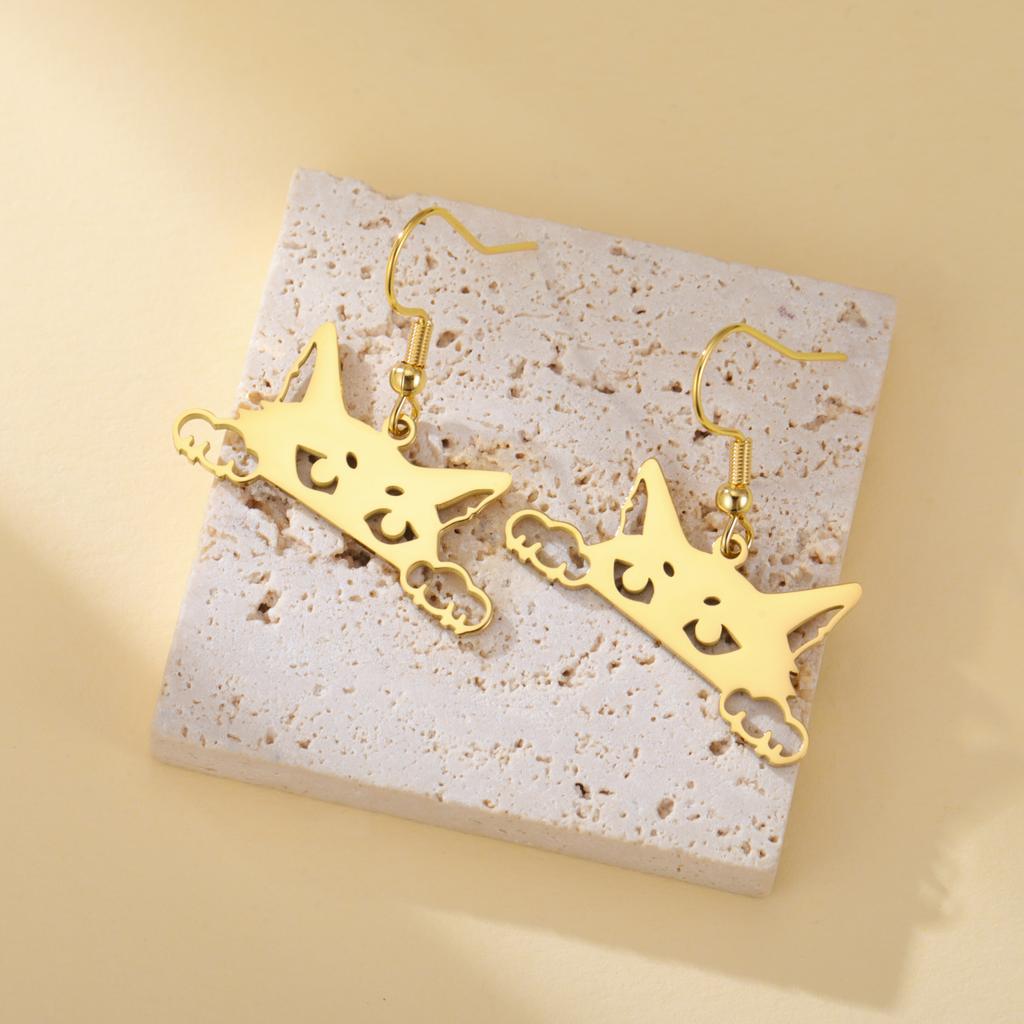 Cazador Sneaking Cat Earrings for Women Stainless Steel Cute Animal Kitten Drop Earrings Jewelry Birthday Gift 2026 New