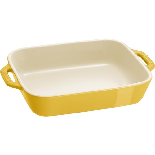 Staub  Прямоугольная форма, 20 см, Лимонный  Керамическая форма для запекания, Безопасна для духовки и микроволновой печи [Официальный японский продукт] Керамическая форма лимонного цвета Z1029-535