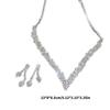 Sparkling Zirconia Jewelry Set Fashionable Zircon Stone Necklace and Earrings Stylish Fade Resistant Women Accessory