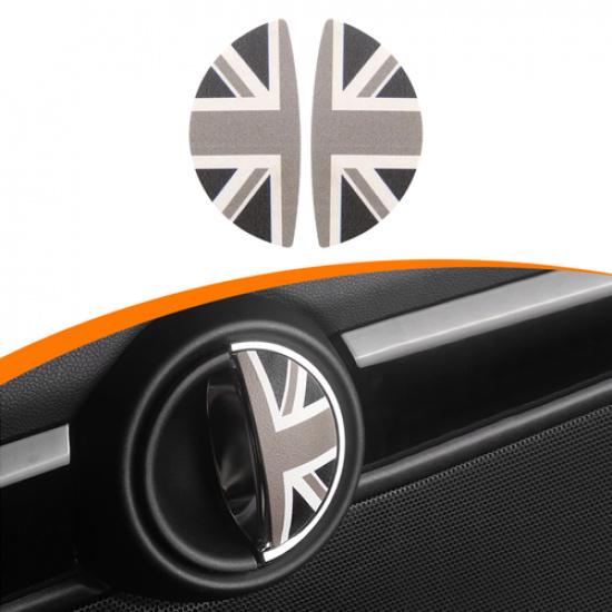 2PCS For MINI Cooper R55 R56 R57 Gray Union Jack 3D Car Door Handle Stickers