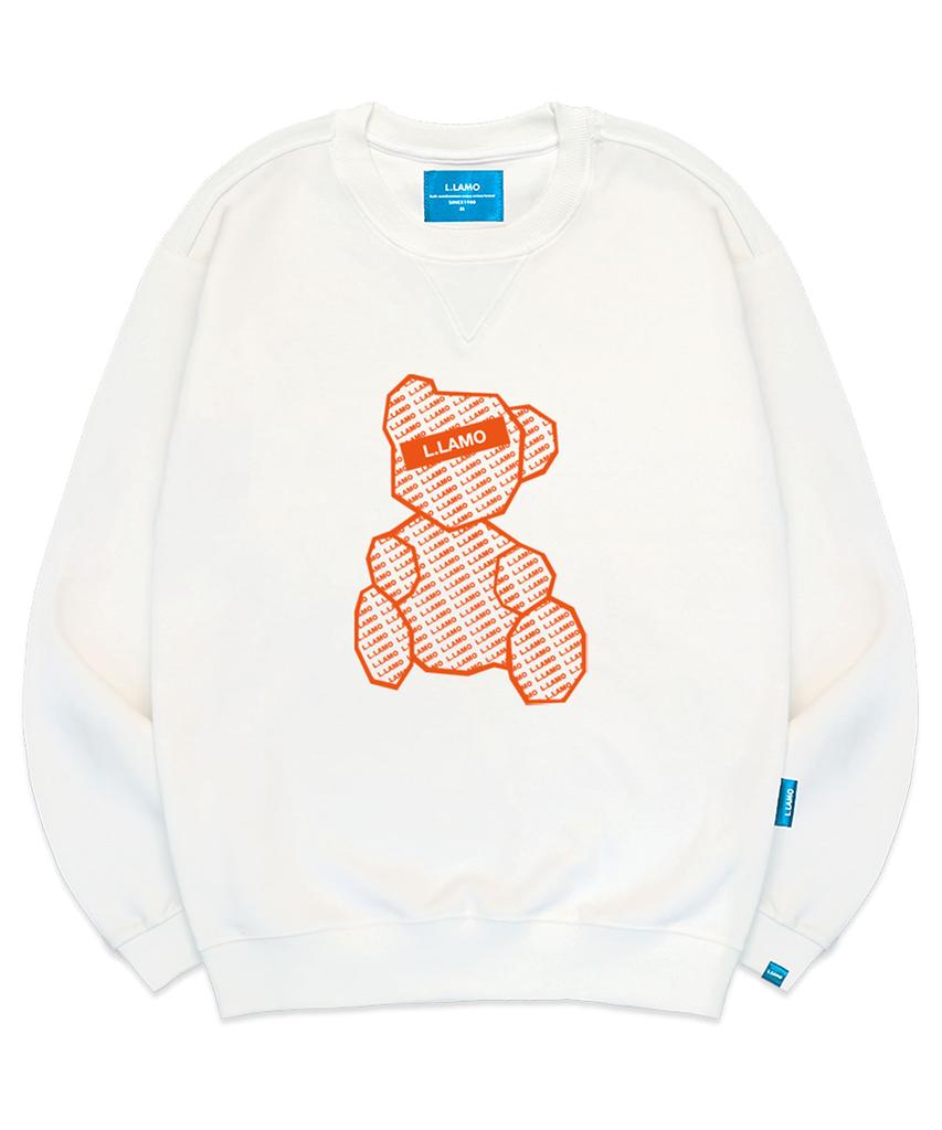 Ellamo Fleece-Lined M Logo Bear Sweatshirt Unisex Big Sizes S~4Xl (A Type)