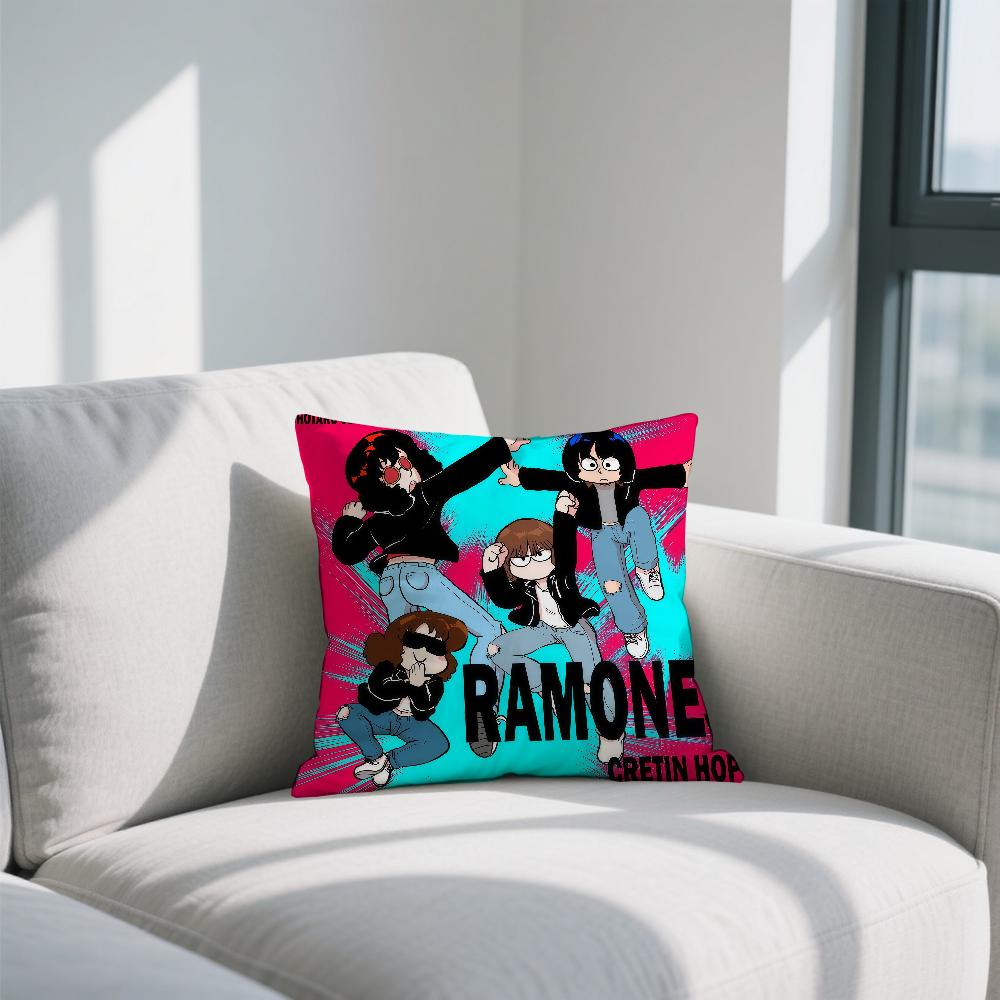 Rock Band R-Ramones cushion cover Double Sided Printed Polyester Pillowcase Pattern Decorative Zipper Cushion Cover