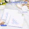 12Pcs Cotton Embroidered Handkerchief 28x28 Cm Portable Wedding Square Scarf Soft Comfortable Wedding Handkerchief for Party