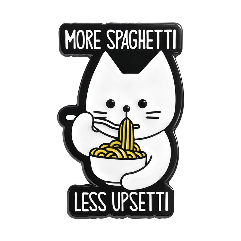 Ramen Wein Kaffee Katzen Emaille Anstecker Schnurr Mehr Sorge Weniger Anstecknadeln Revers Abzeichen Cartoon Tier Schmuck Geschenk für Kinder Freunde