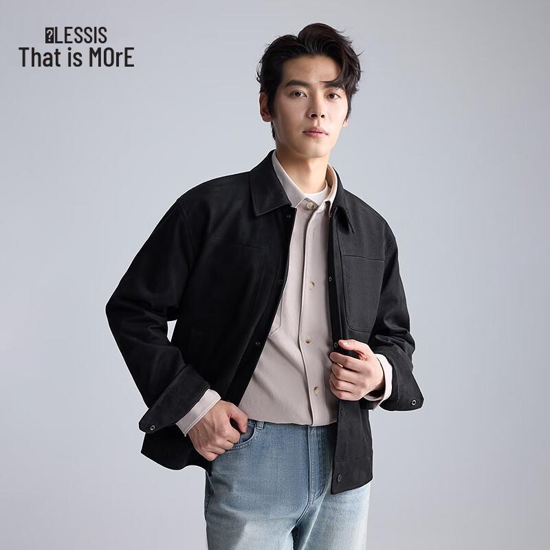 Lilang Men s Velvet-Feel Suede Casual Jacket XL (175)