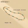 GEMCHIC Women's Blue Natural Stone Beaded Titanium Steel Necklace Fashion Light Luxury Versatile Freshwater Pearl Pendant