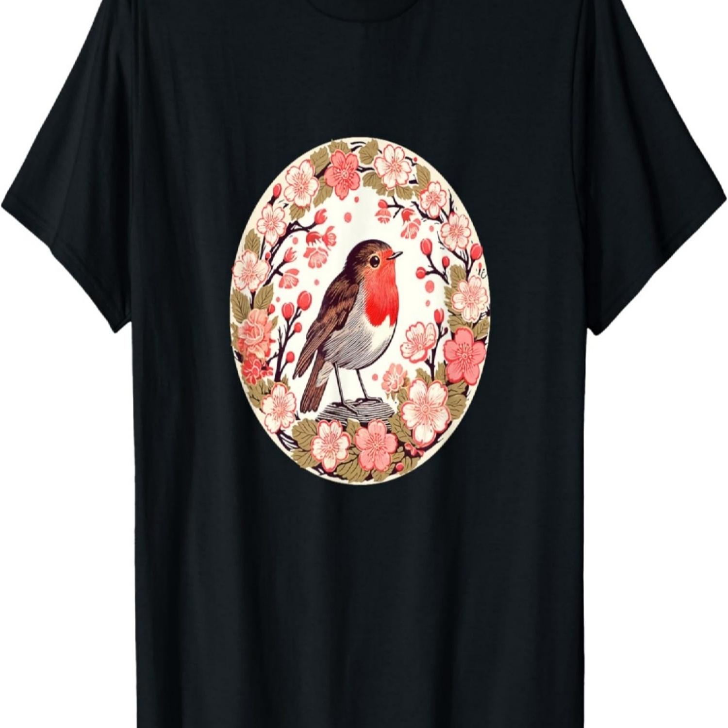 Michigan Bird Art Cherry Blossom T-Shirt S чёрный