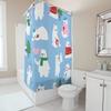 TU Cute Polar Bear Shower Curtain Arctic Animal Bathroom Decor Waterproof Fabric Blue Backdrop Nursery Kids Room Decor