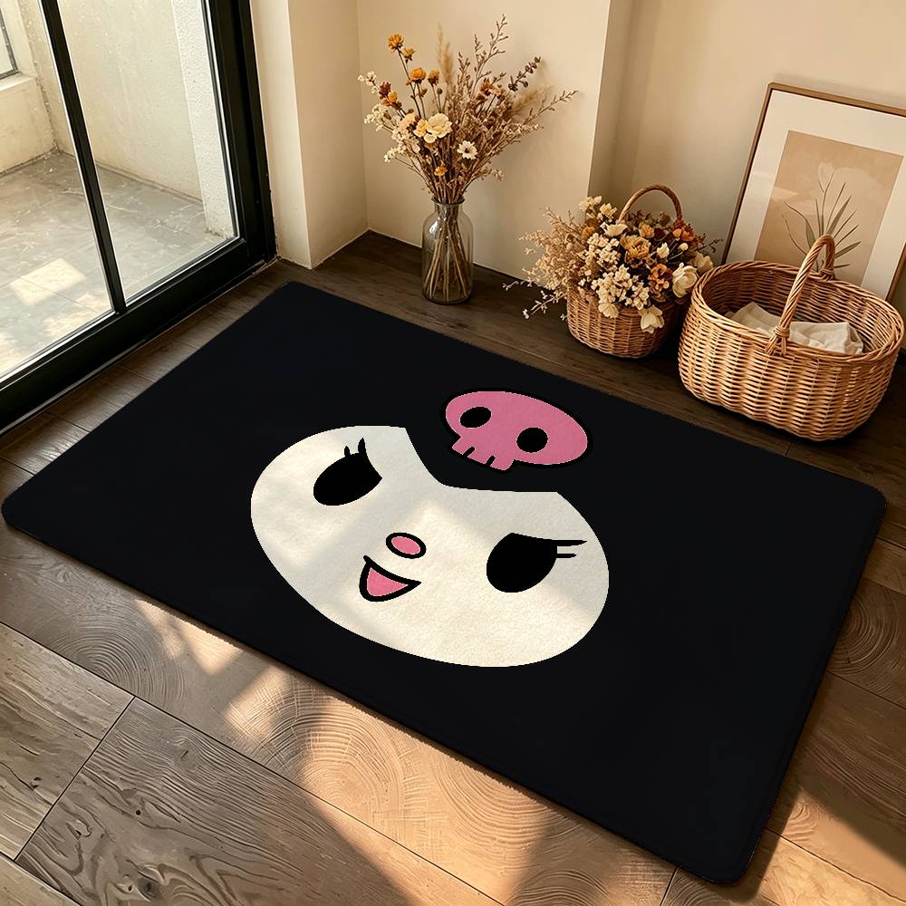 Kawaii K-Kuromi Cute Carpet Bathroom Anti-slip Mat Door Mat Home Decoration Mat Entrance Door Mat Scratch-resistant Door Mat