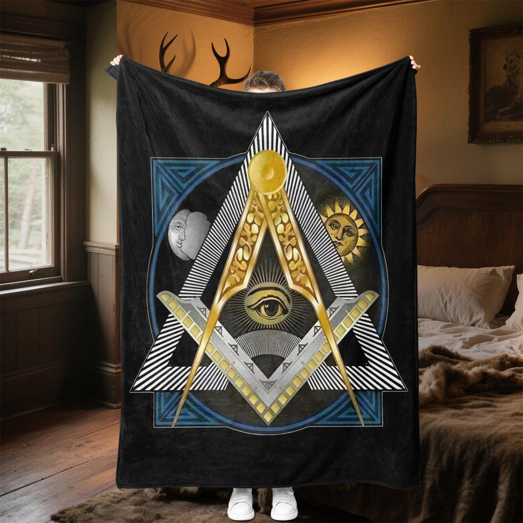 1PC Freemason Home Suitable All Seasons Soft Comfortable Blanket Sofa Office Travel Home Use Great Gift Idea
