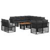 Garden Sofa Set 12 Pieces Black and Dark Grey Poly Rattan