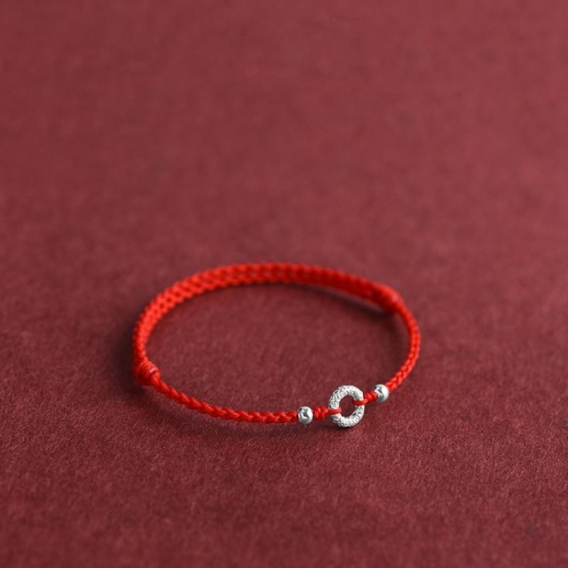 Handgefertigtes geflochtenes rotes Seilarmband Unisex Glücksbringer Freundschaftspaar Geschenk Tierkreisjahr Glücksarmband