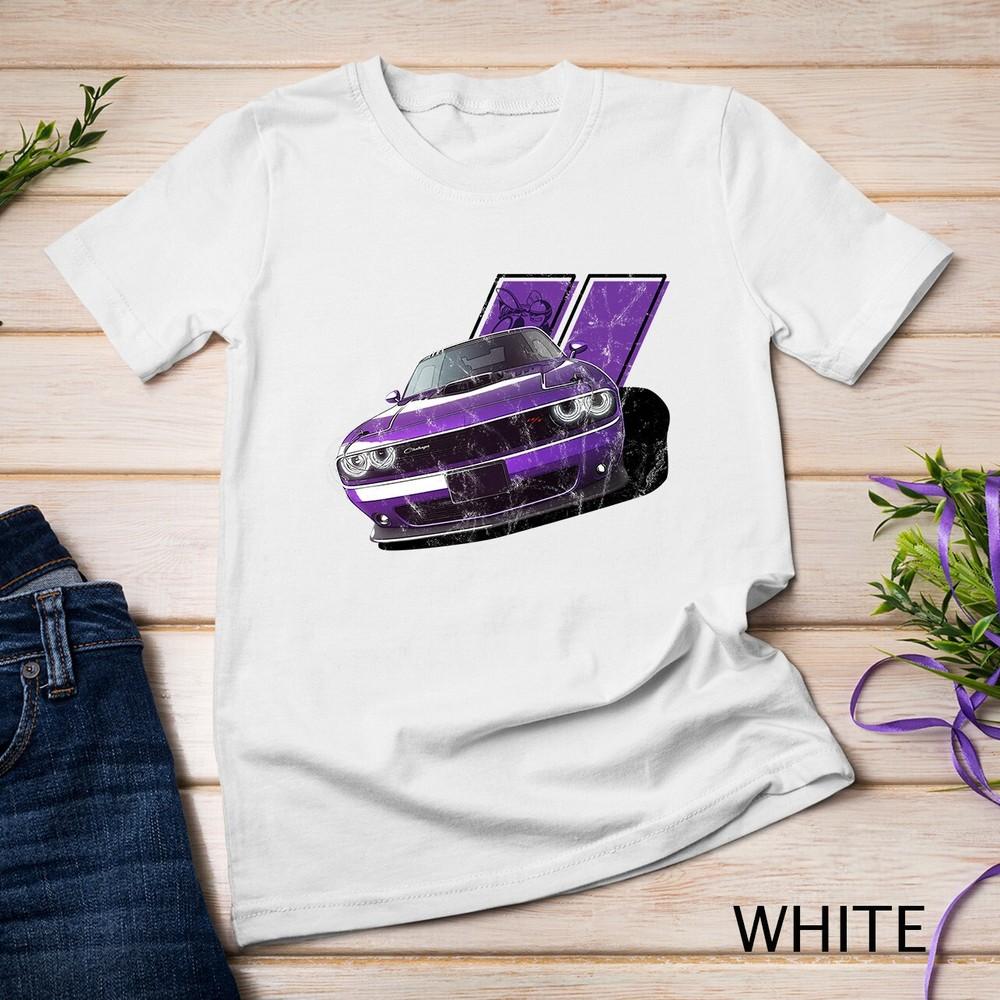 Plum Crazy Modern Muscle car american V8 engine car design Unisex T-shirt Unisex T-Shirt S