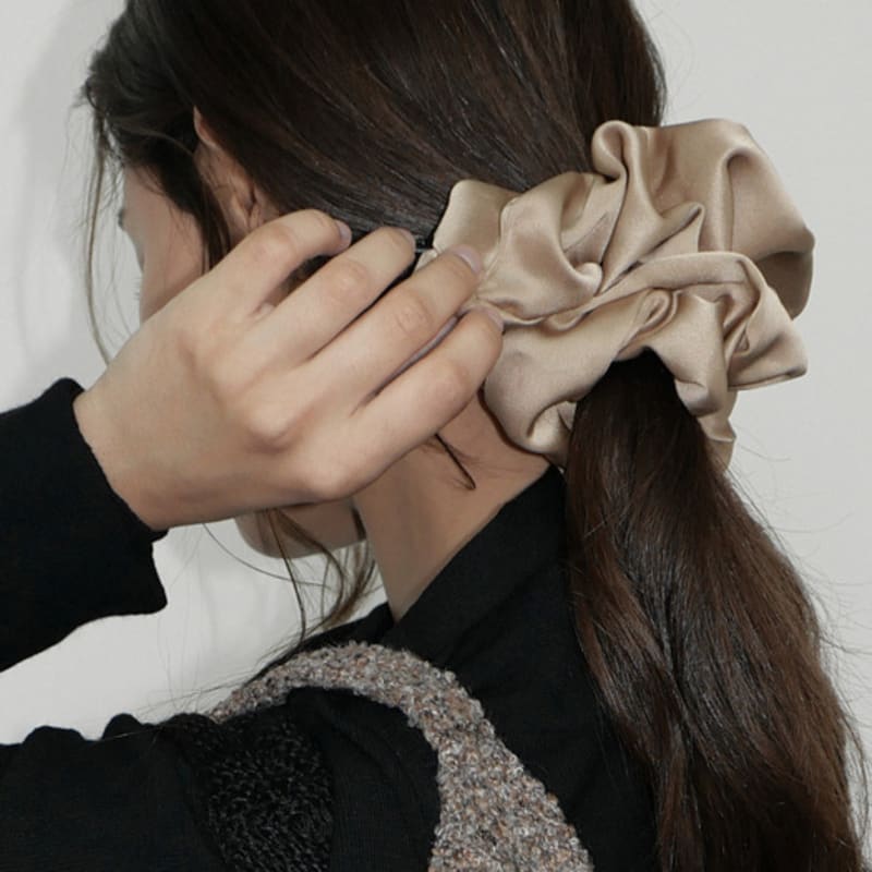 for Basic Satin Scrunchie_Large_Camel