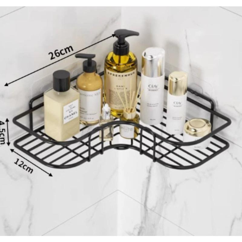 Wall-Mounted Bathroom Storage Rack - Punch-Free, Space-Saving Solution for Toiletries and Cosmetics