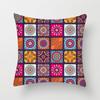 Household Stitching Colorful Mandala Printed Pillow Cover Bedroom Sofa Cushion Peach Leather Velvet Cushion Cover
