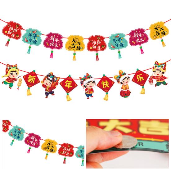 Frühlingsfest-Banner, Neujahrsdekoration, lebendige Farben, kreative Form, umweltfreundlich, Jahr des Drachen, Wimpelkette, Banner, Dekoration, Partyzubehör