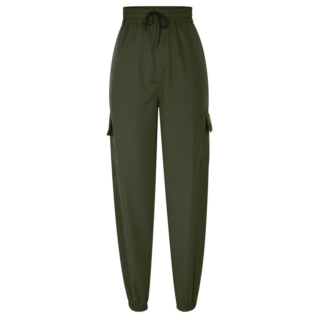 Men's Workwear Trousers, Elastic Waist Lace-up, Multi-pocket Breathable Casual Workwear Trousers