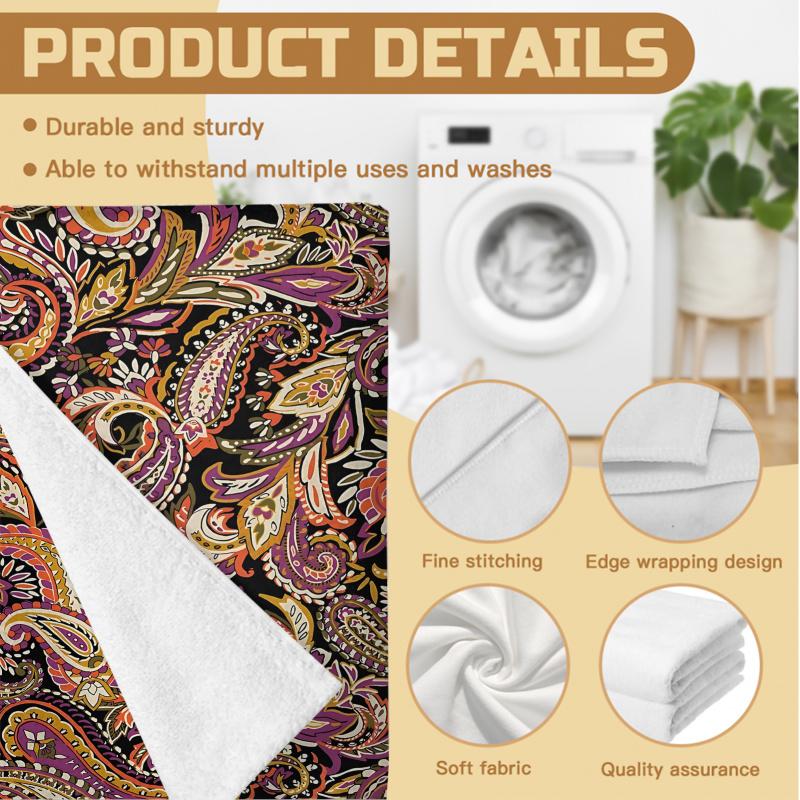 Ethnic Paisley Beach Towel, Airy Quick Dry Bath Towel, Souvenir Gift For Couples & Families, Vacation Travel Essential