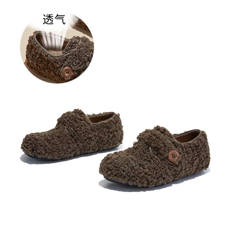 Плюшевая обувь женская зимняя на плоской подошве модные туфли повседневные лоферы замшевые сноубутсы 40 коричневый 4850₽