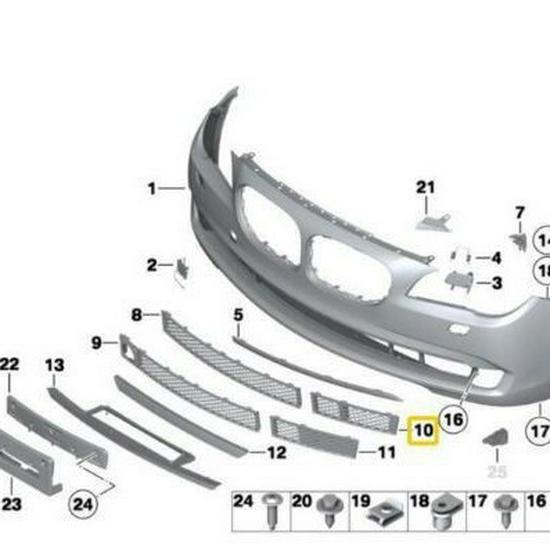 BMW 7 Series F01 Fog Light Frame Grille Accessory Set (51117184149, 51117184150)