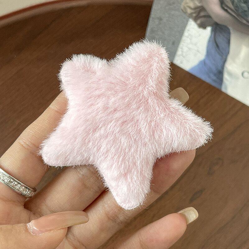 2pcs/set Cute Side Broken Hairpin Sweet Pentagram Headwear Cute Plush Star Hairpin Girls Kids Women Hair Accessories