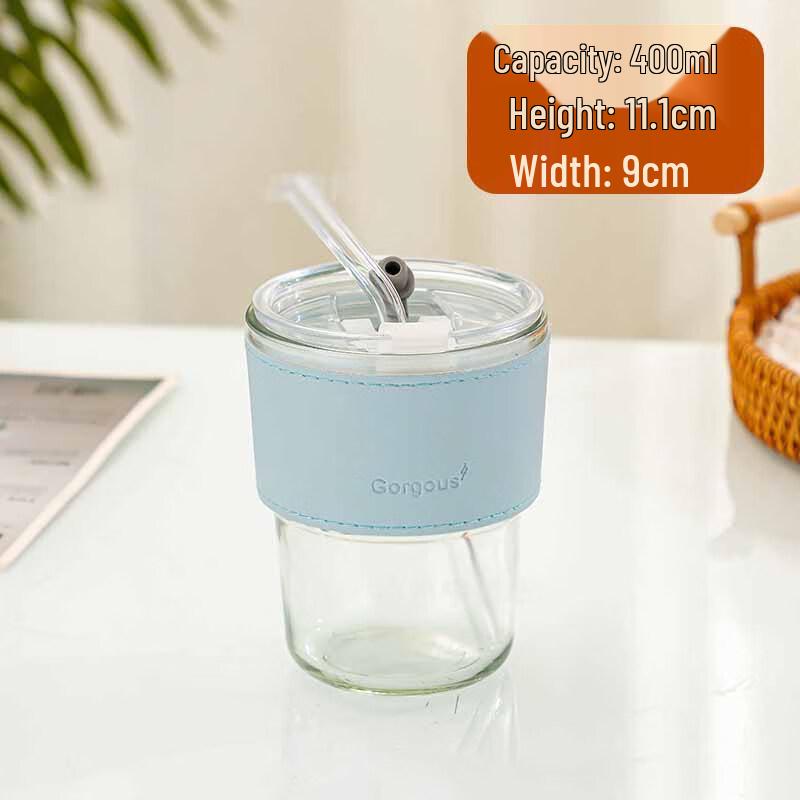 Set of 2 Portable Plastic Water Bottles with Straws