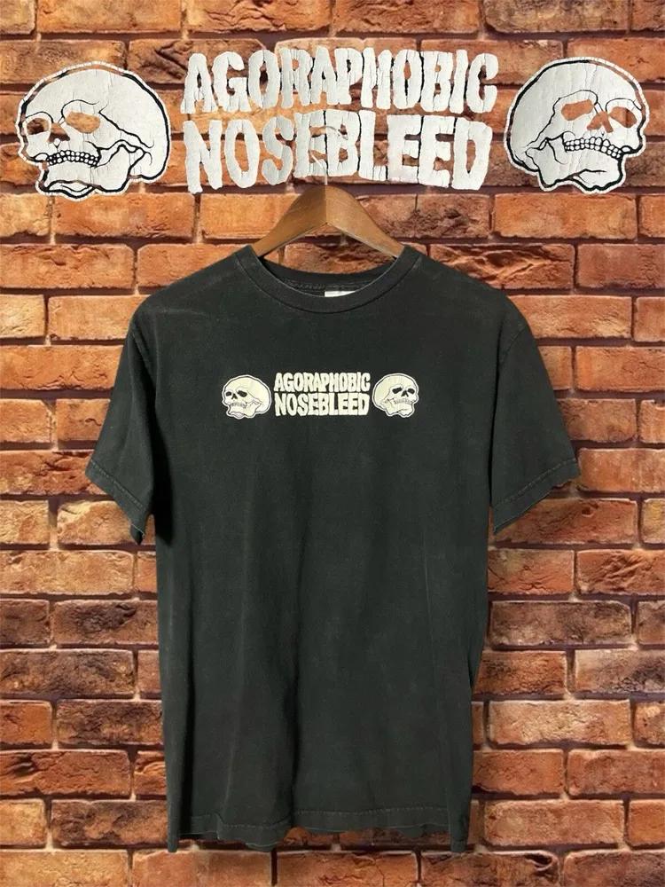 Unisex Short Sleeve Crew Neck Cotton T Shirt Agoraphobic Nosebleed Rare Band S