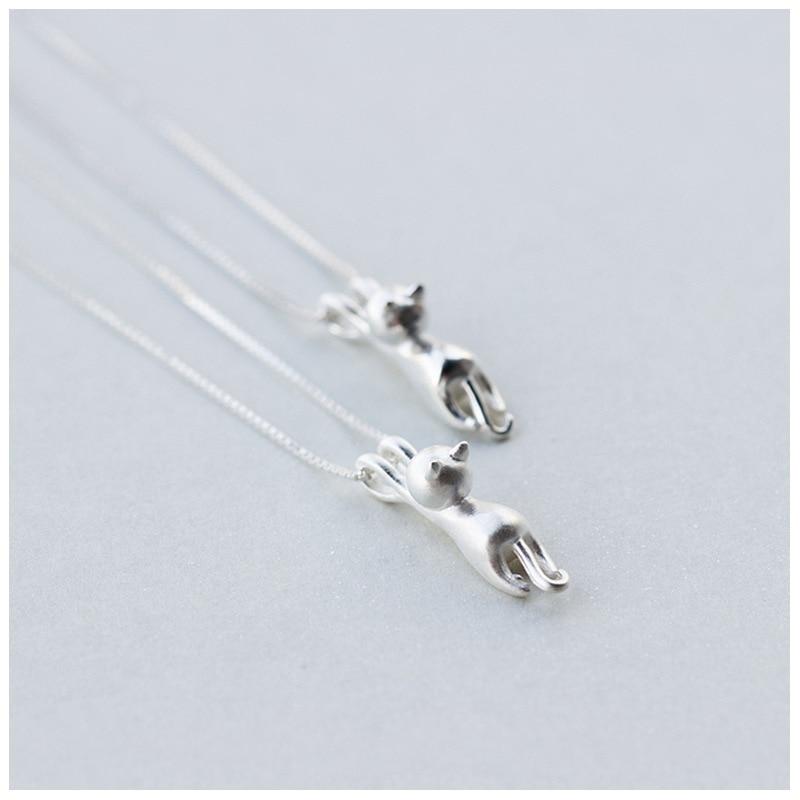 Sterling Color Choker Cat Charm Pendent Necklaces Clavicle Chain Short Pendant Necklace Fine Women Jewelry Brithday Present GiftTrendy