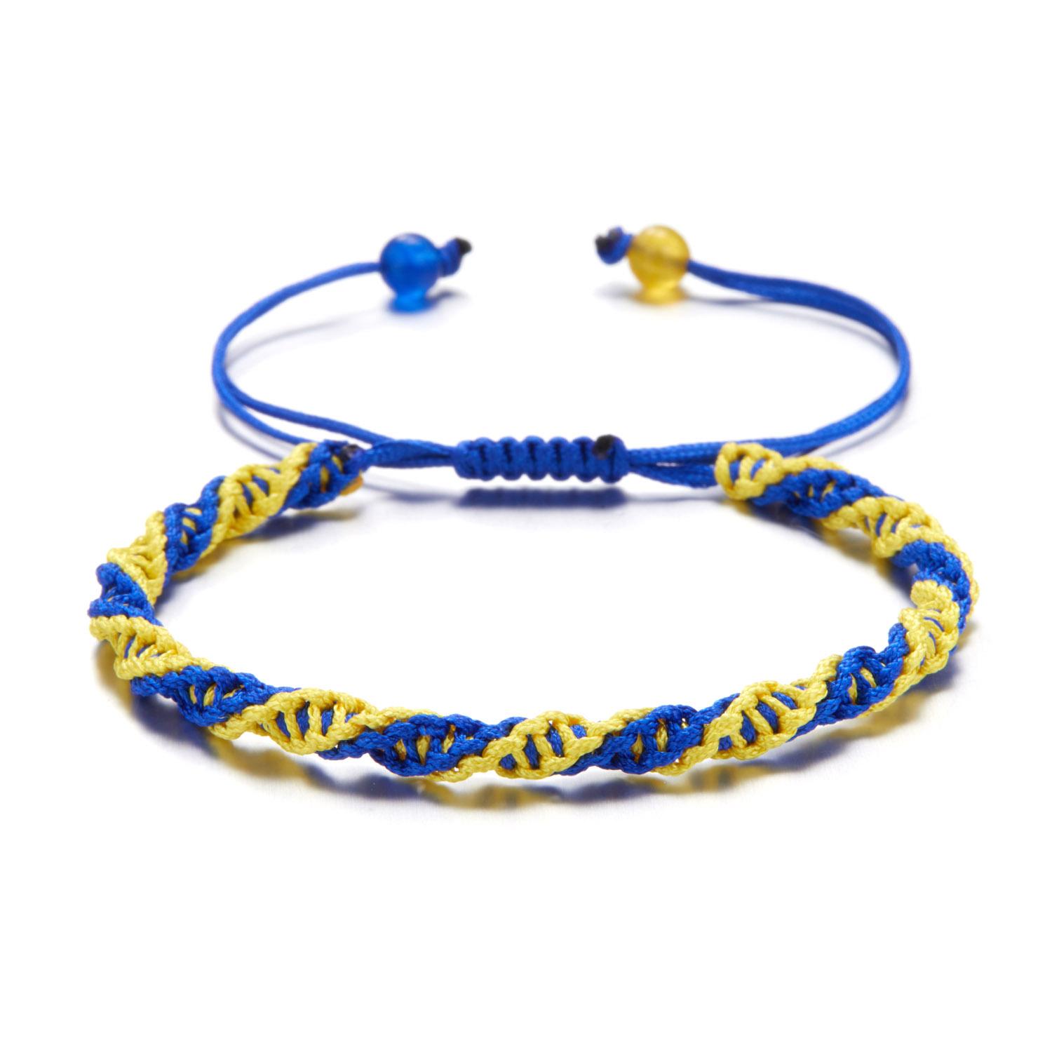 

Charm Yellow Blue Ukraine Bracelets For Women Men Handmade Ukrainian Flag Color Woven String Bracelet New Design Couple Jewelry