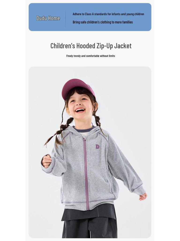 Dudu Family Kapuzenjacke für Mädchen - Stilvolles Frühjahrs-/Herbstoberteil für Babymädchen