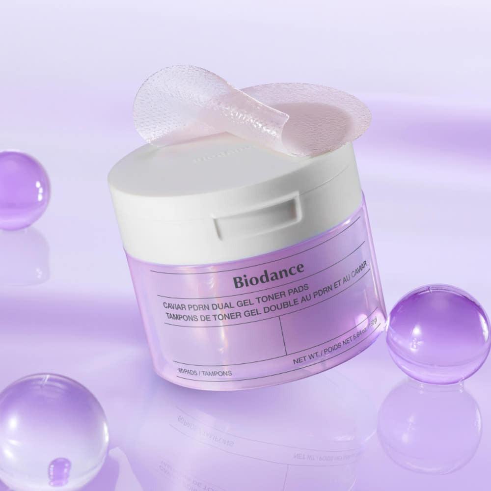 BIODANCE Caviar PDRN Dual Gel Toner Pad Nourishing Vitality 140g 60 pads Facial Pad K-Beauty