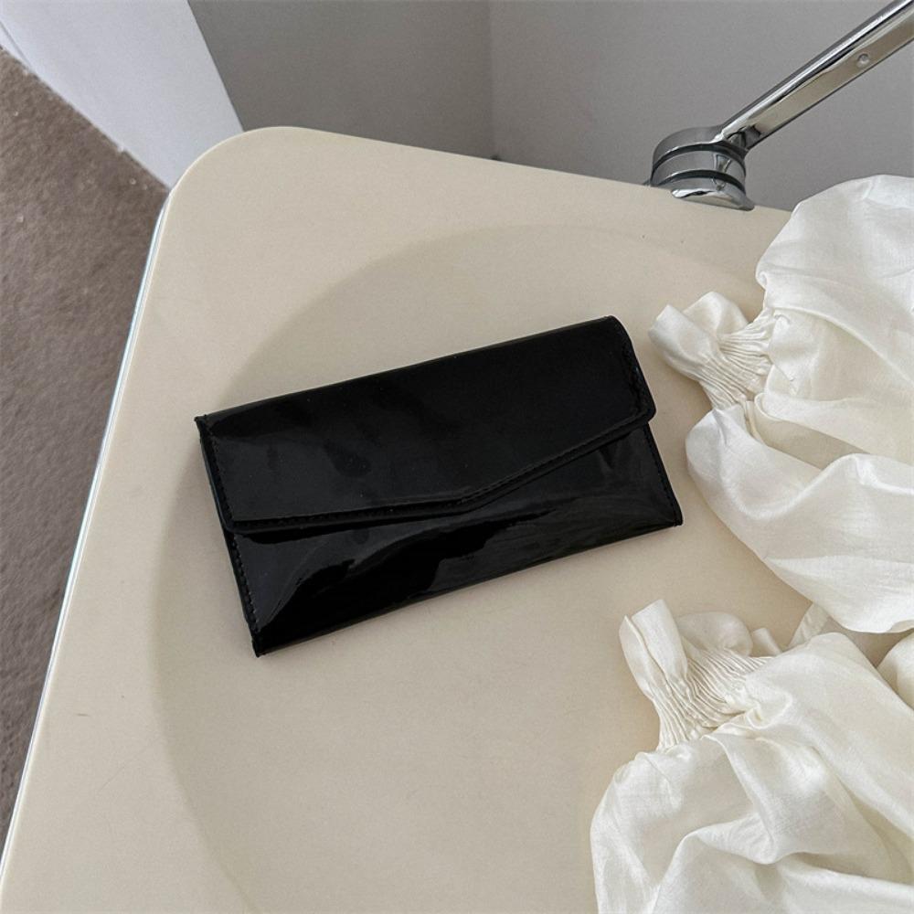 

Portable PU Leather Coin Purse Lightweight Long Women s Clutch Zipper Closure Phone Storage Wrist Bag For Female Oriented чёрный